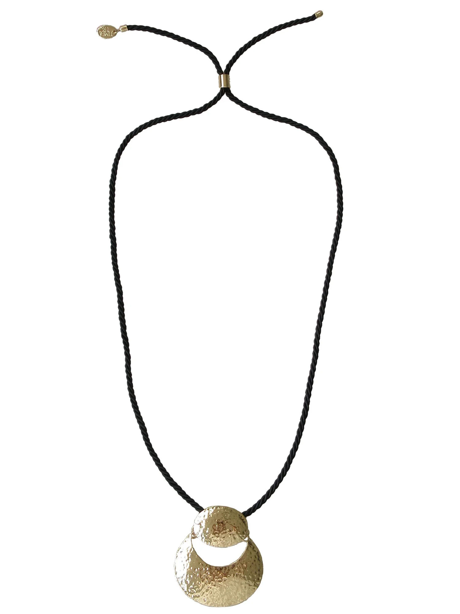 Time And Tru Women's Soft Hammered Metal Pandent Adjustable Necklace | Walmart (US)