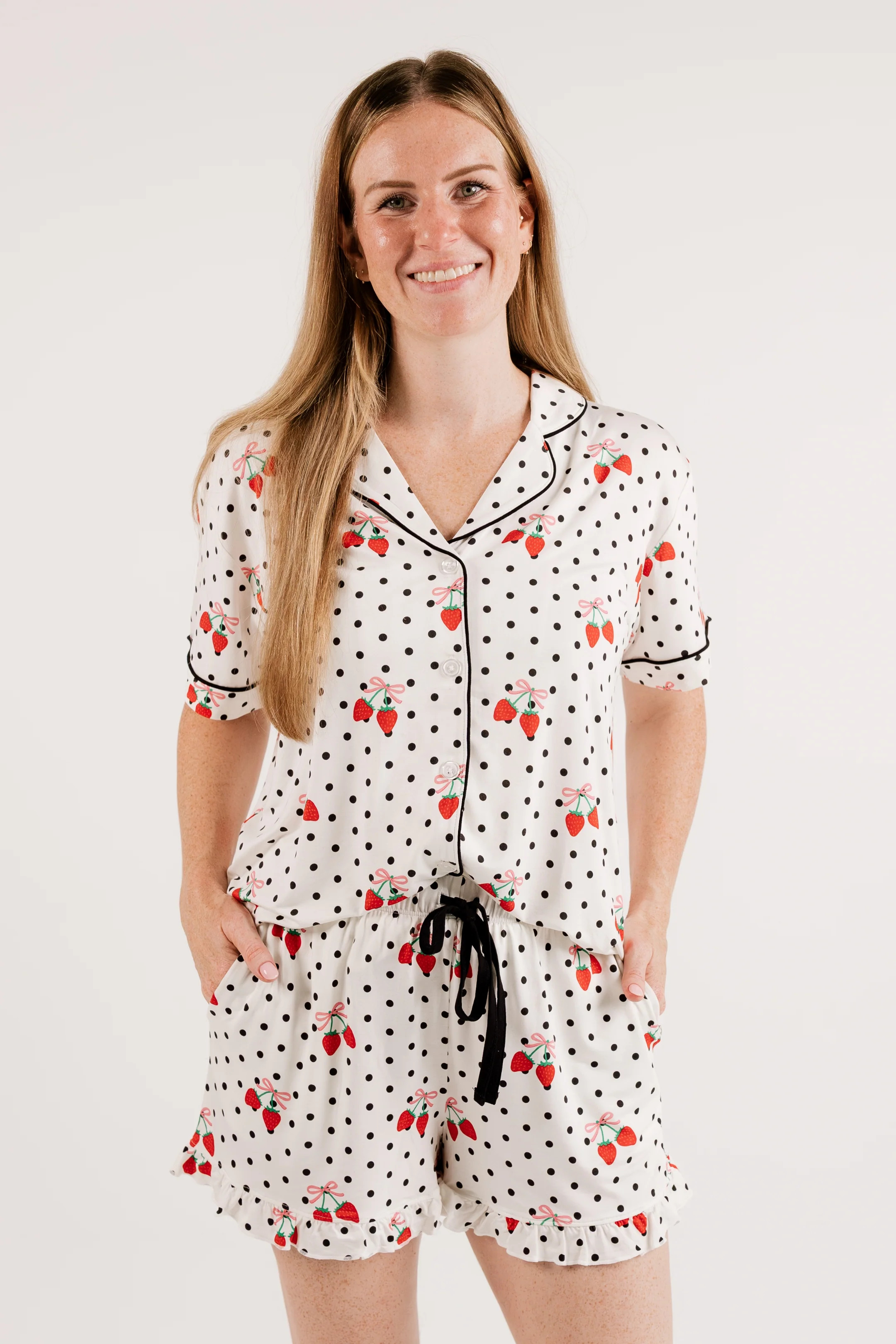 Strawberry Polka Dot Women's Short Set | In My Jammers