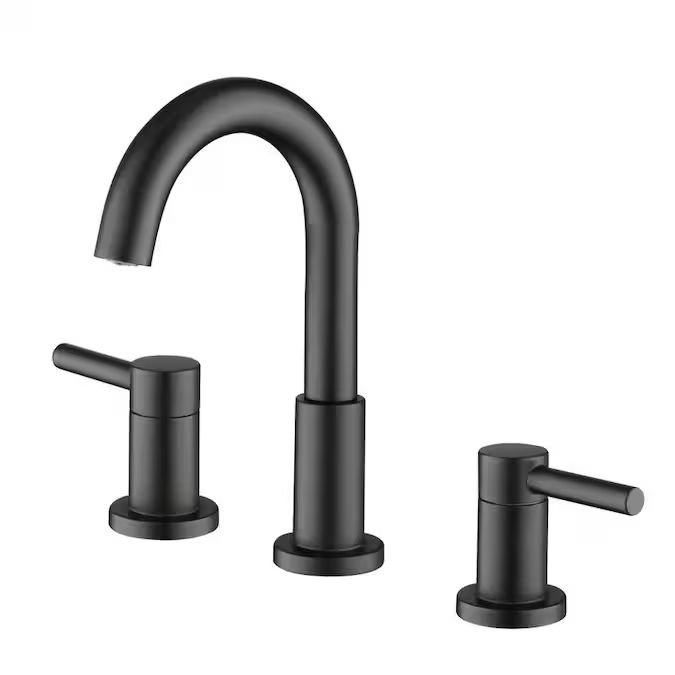 Jacuzzi Duncan Matte Black 2-handle Widespread WaterSense Bathroom Sink Faucet with Drain Lowes.c... | Lowe's