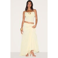 Butter Yellow Chiffon Floaty Maxi Skirt | PrettyLittleThing US
