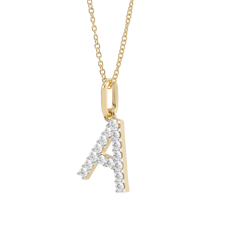 14K Gold Diamond Letter Pendant Necklace | Quince