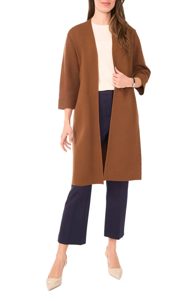 Open Front Three Quarter Sleeve Longline Cardigan | Nordstrom