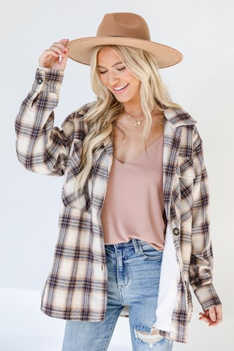 Cozy On By Sherpa Shacket | Dress Up