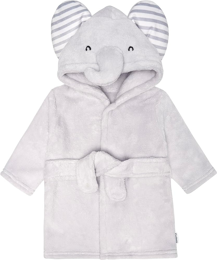 Gerber Unisex Baby Plushy Soft Hooded Animal Character Bathrobe | Amazon (US)