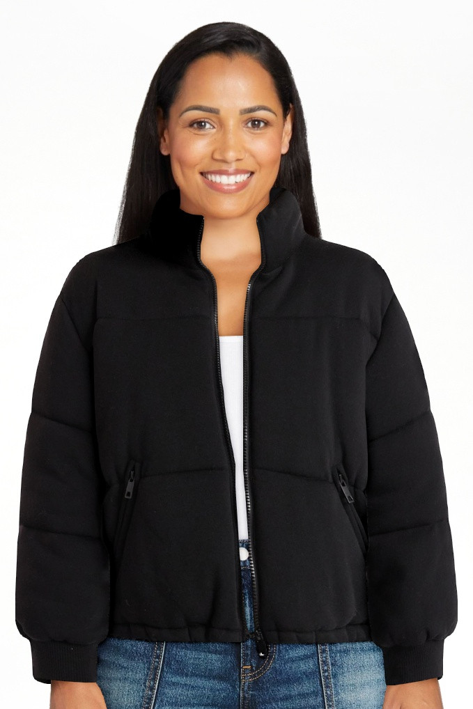 No Boundaries Knit Puffer Jacket, Women's | Walmart (US)