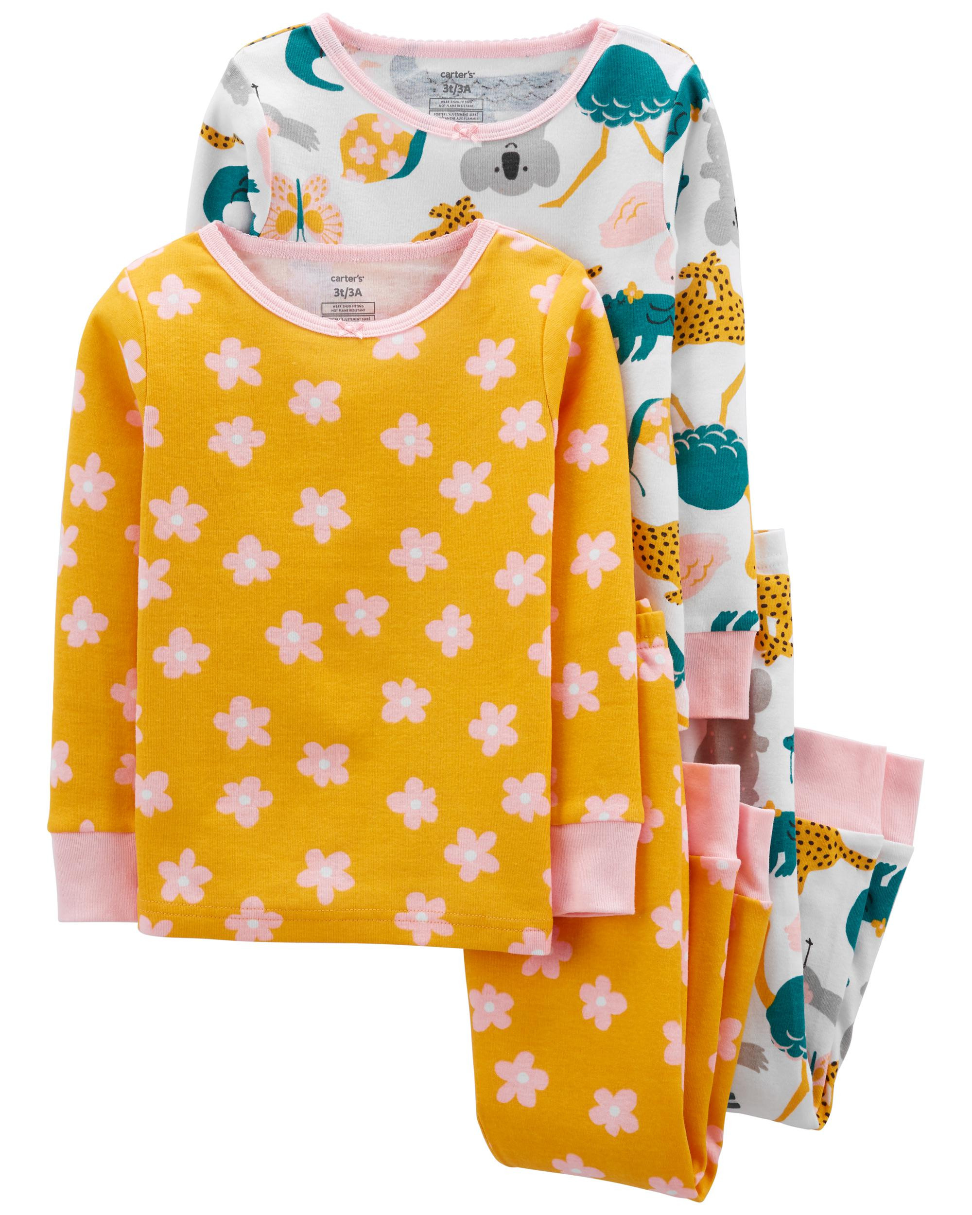 4-Piece Animals 100% Snug Fit Cotton PJs | Carter's