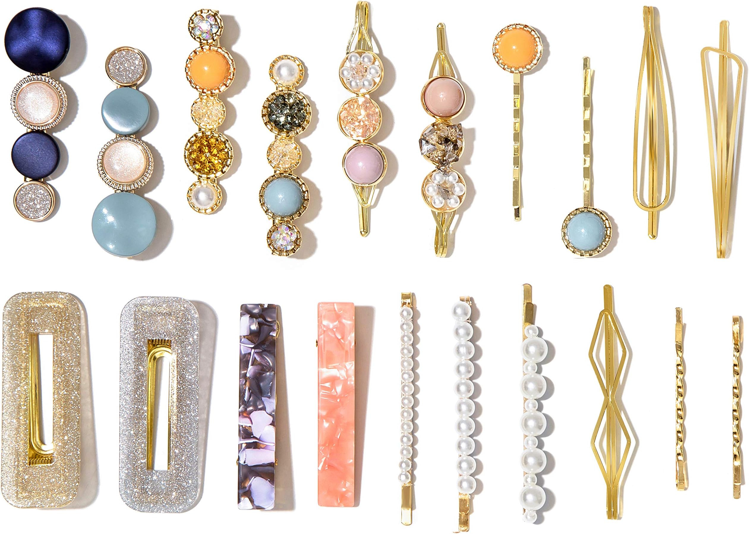 20 Pcs Macaron Hair Clips for Women Fashion Korean Style Acrylic Pearl Hair Clips Gifts for Women Gi | Amazon (US)