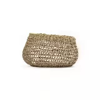 Zentique Wide Sparsely Hand Woven Wicker Seagrass Small Basket Without Handles ZENWS-B18 S - The ... | The Home Depot