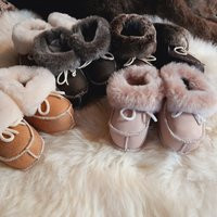 Newborn Booties Kids Baby Gift Natural Leather & Wool Sheepskin, Genuine Leather, Handmade With Love in Europe Random Colors | Etsy (US)