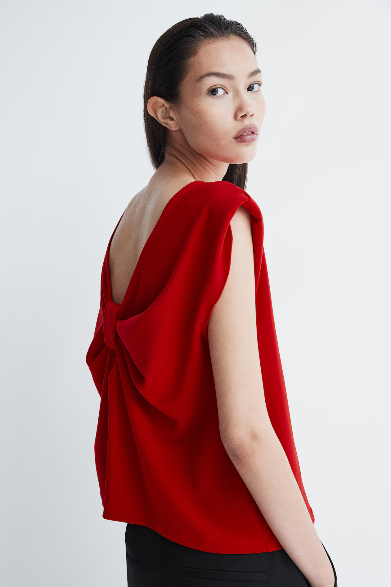 Knot-detail vest top - Red - Ladies | H&M GB | H&M (UK, MY, IN, SG, PH, TW, HK)