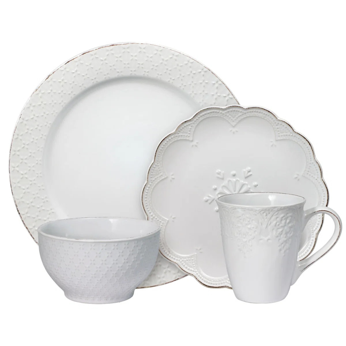 Pfaltzgraff French Lace 16-Piece Stoneware Dinnerware Set, Service for 4 | Wayfair North America