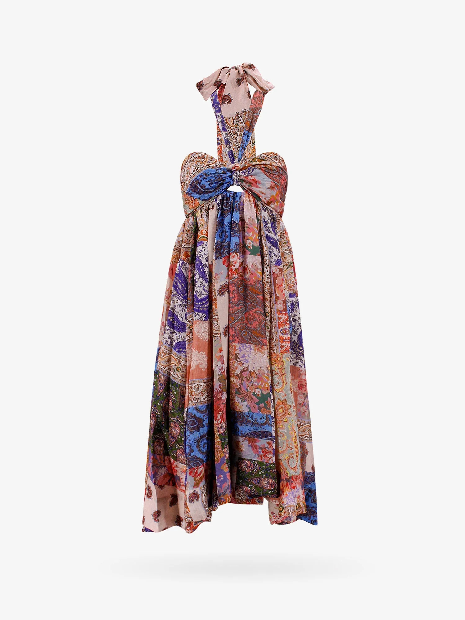Silk dress with patch paisley print - ZIMMERMANN - gender_Woman | Nugnes 1920
