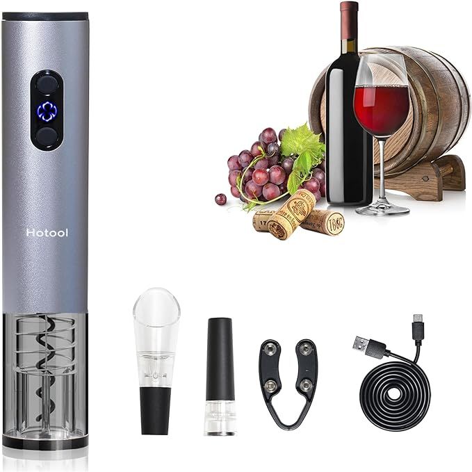 Electric Wine Bottle Opener Automatic Wine Opener Rechargeable Electric Corkscrew with Wine Aerat... | Amazon (US)