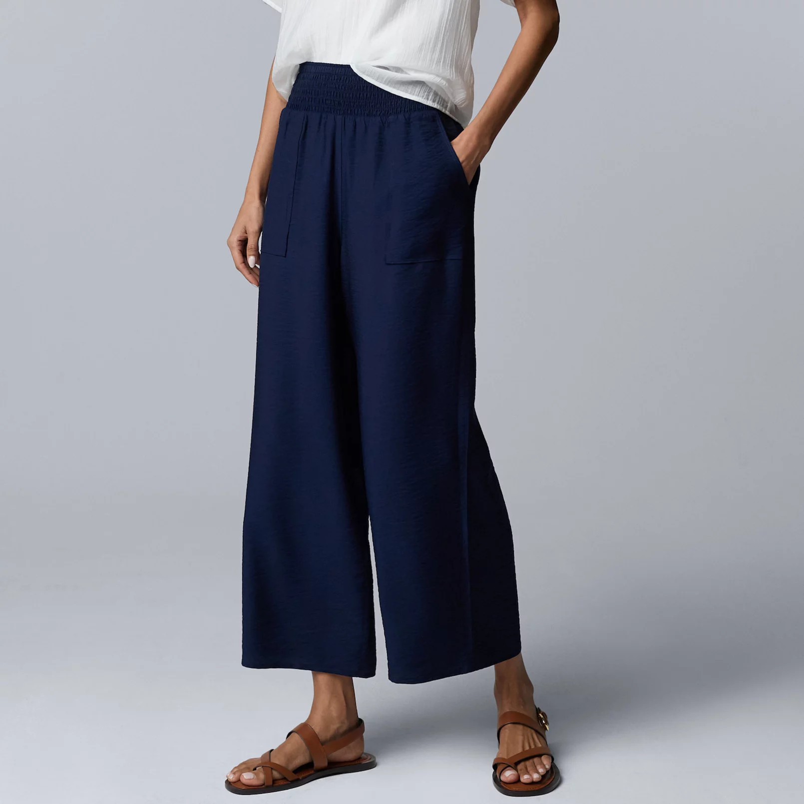 Women's Simply Vera Vera Wang Cropped Wide Leg Travel Pants | Kohl's