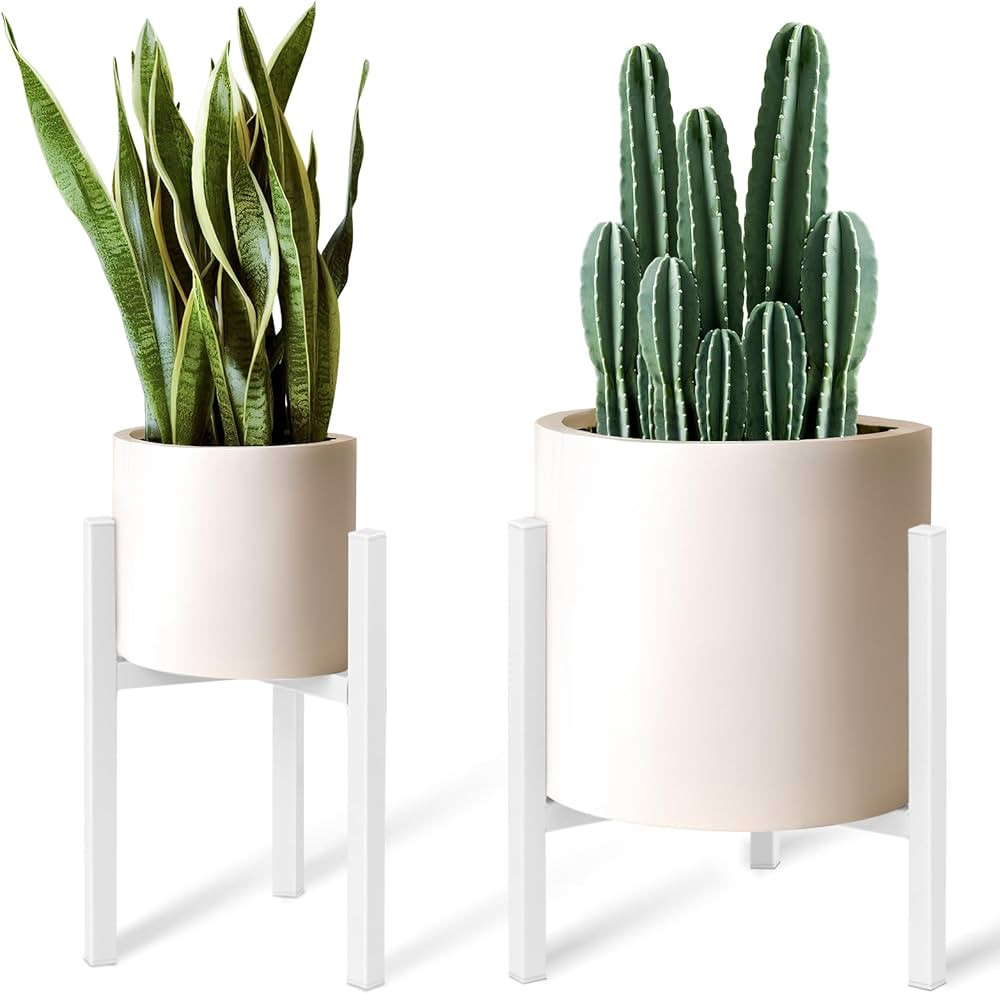 IZIDDO 2 Pack Adjustable Plant Stand, Metal Planter Stands Indoor Outdoor, Mid Century Modern Pla... | Amazon (US)