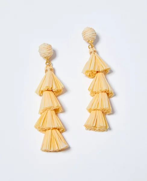 Raffia Tiered Statement Earrings | Ann Taylor (US)