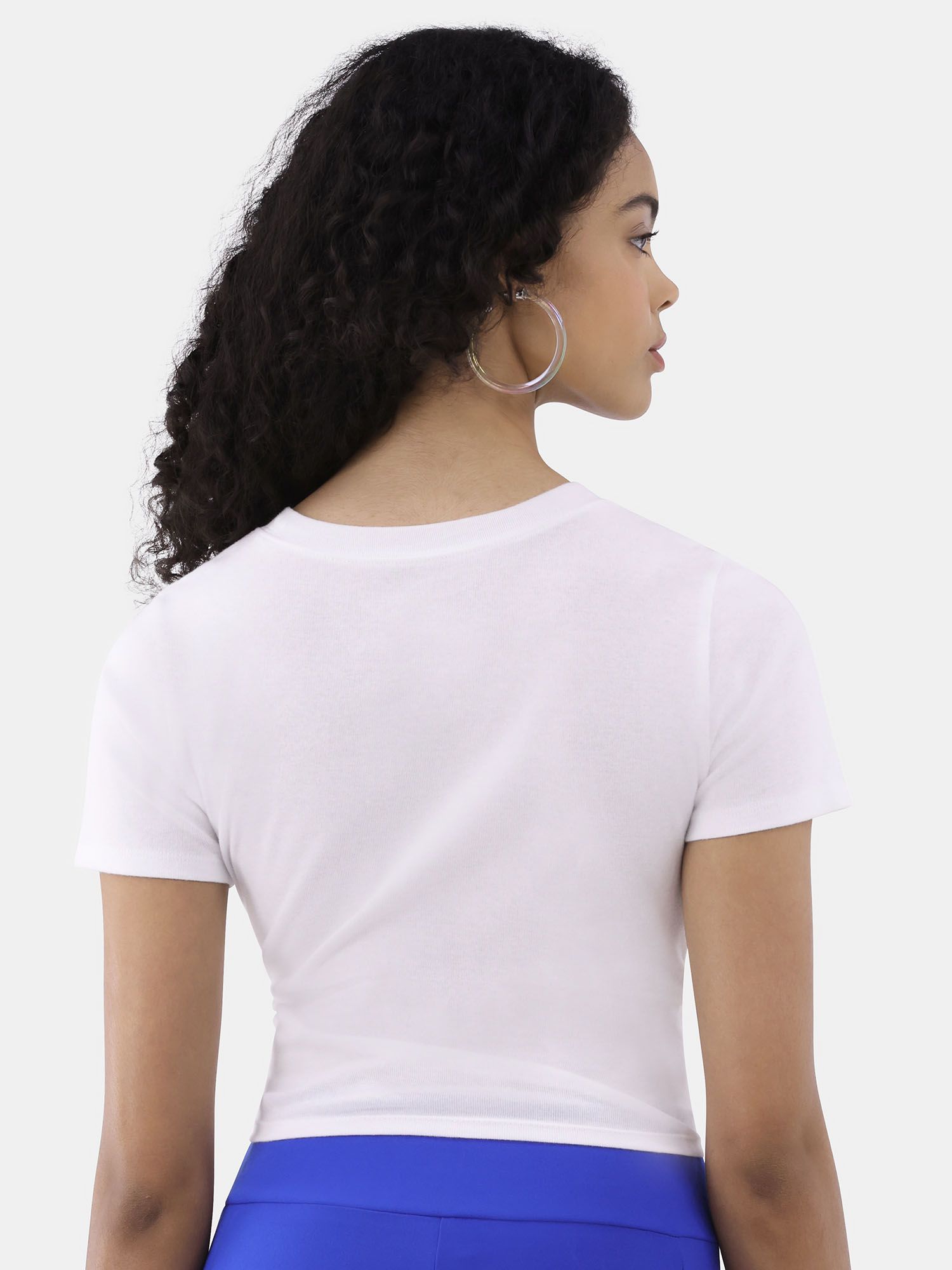 No Boundaries Cropped Cotton Tee with Short Sleeves, Women’s | Walmart (US)