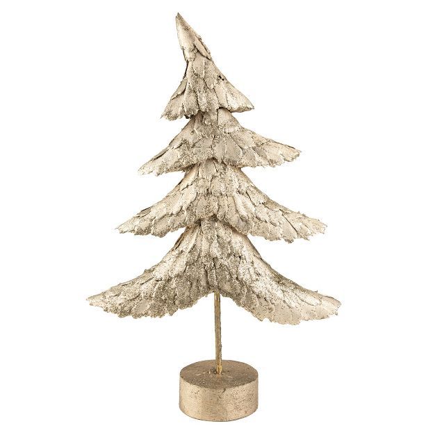 Northlight 18" Layered Bronze Tree with Wood Base Christmas Decoration | Target