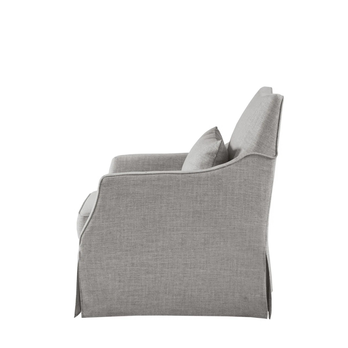 Bedford London Upholstered Skirted Swivel Armchair with Lumbar Pillow | Wayfair North America