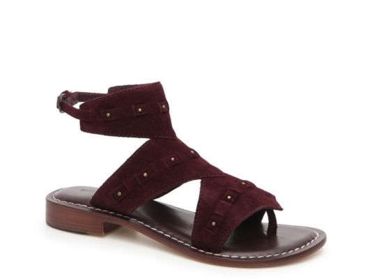 Women's Bernardo Teddi Gladiator Sandal -Burgundy Suede | DSW