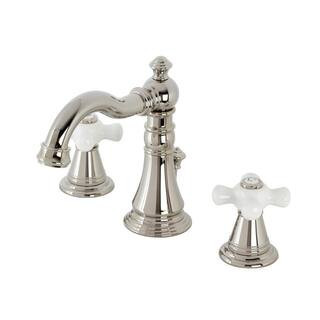 American Classic 2-Handle 8 in. Widespread Bathroom Faucets with Pop-Up Drain in Polished Nickel | The Home Depot