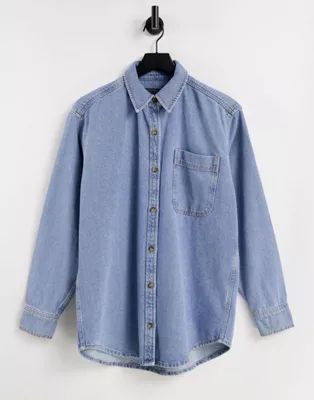 ASOS DESIGN denim 'original' shirt in midwash | ASOS | ASOS (Global)