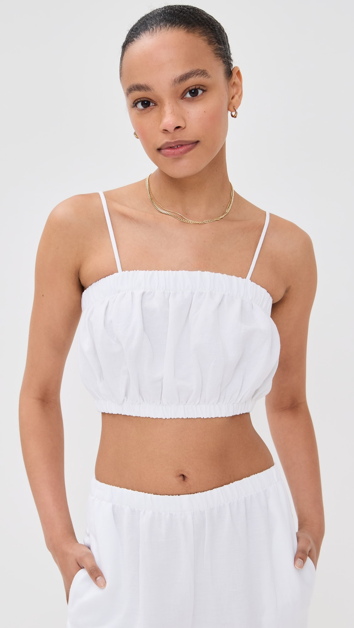 Camille Cropped Linen Top | Shopbop