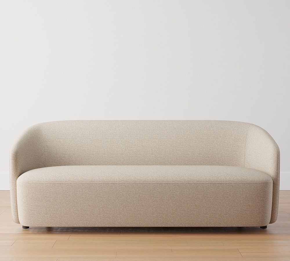 Preston Upholstered Sofa 78"", Polyester Wrapped Cushions, Performance Midland Tweed Stone | Pottery Barn (US)