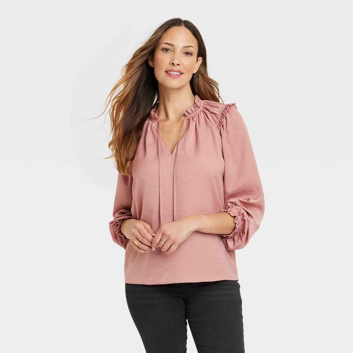 Women's Long Sleeve Satin Top - Knox Rose™ | Target