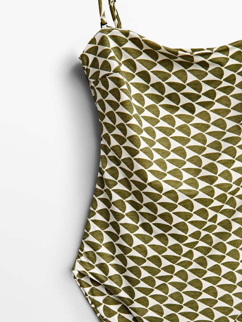 Printed bandeau swimsuit | Massimo Dutti (US)