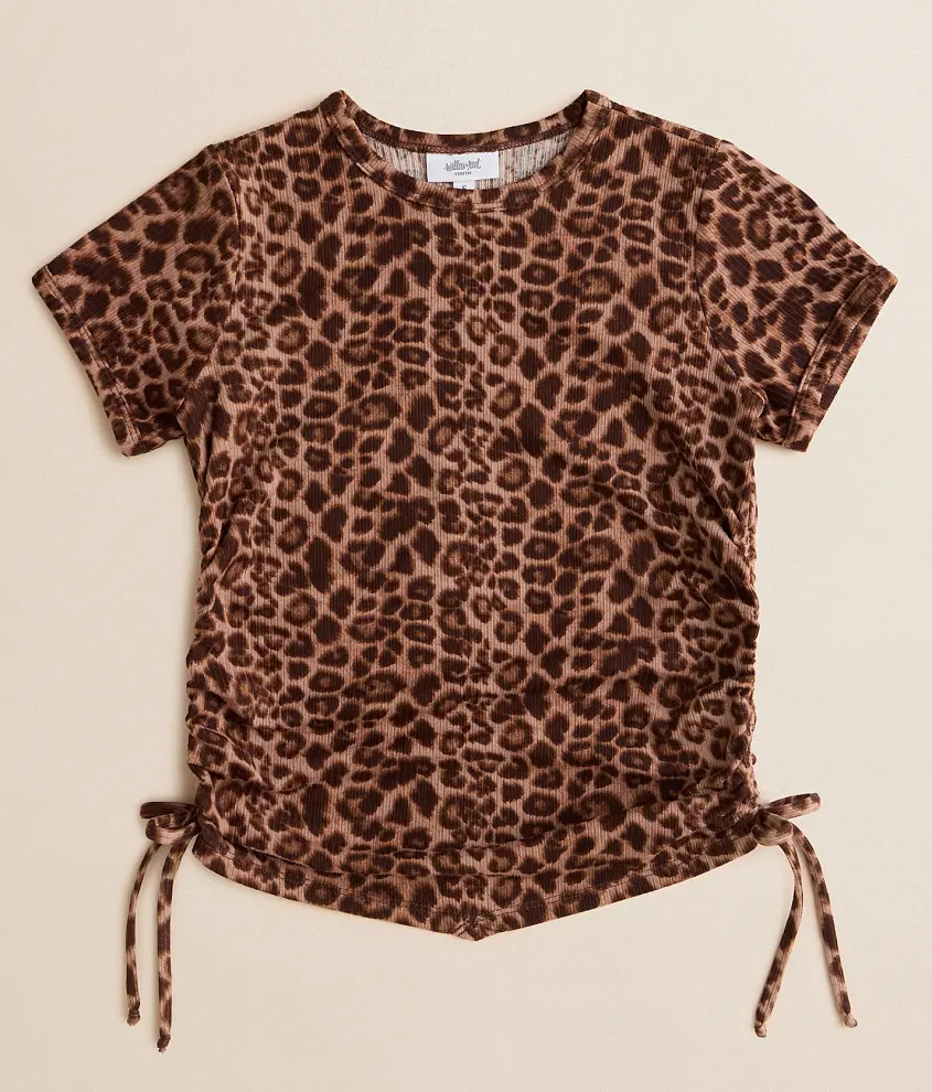Girls - Ribbed Cheetah Top | Buckle