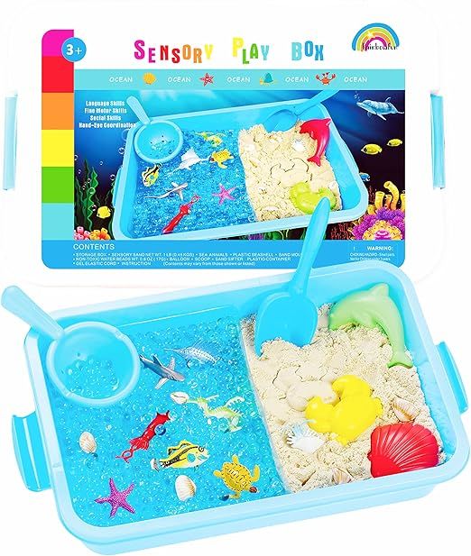 Rainbowfun Ocean Sensory Toys, Sensory Bins for Toddlers Include Ocean Animals,Water Beads,Sensor... | Amazon (US)