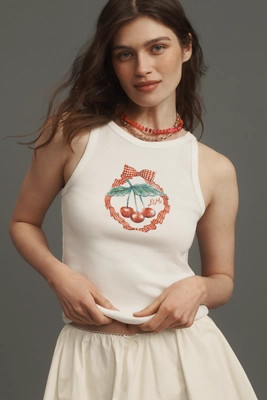 Damson Madder x Anthropologie Cherry Pie Graphic Tank Top | Anthropologie (US)