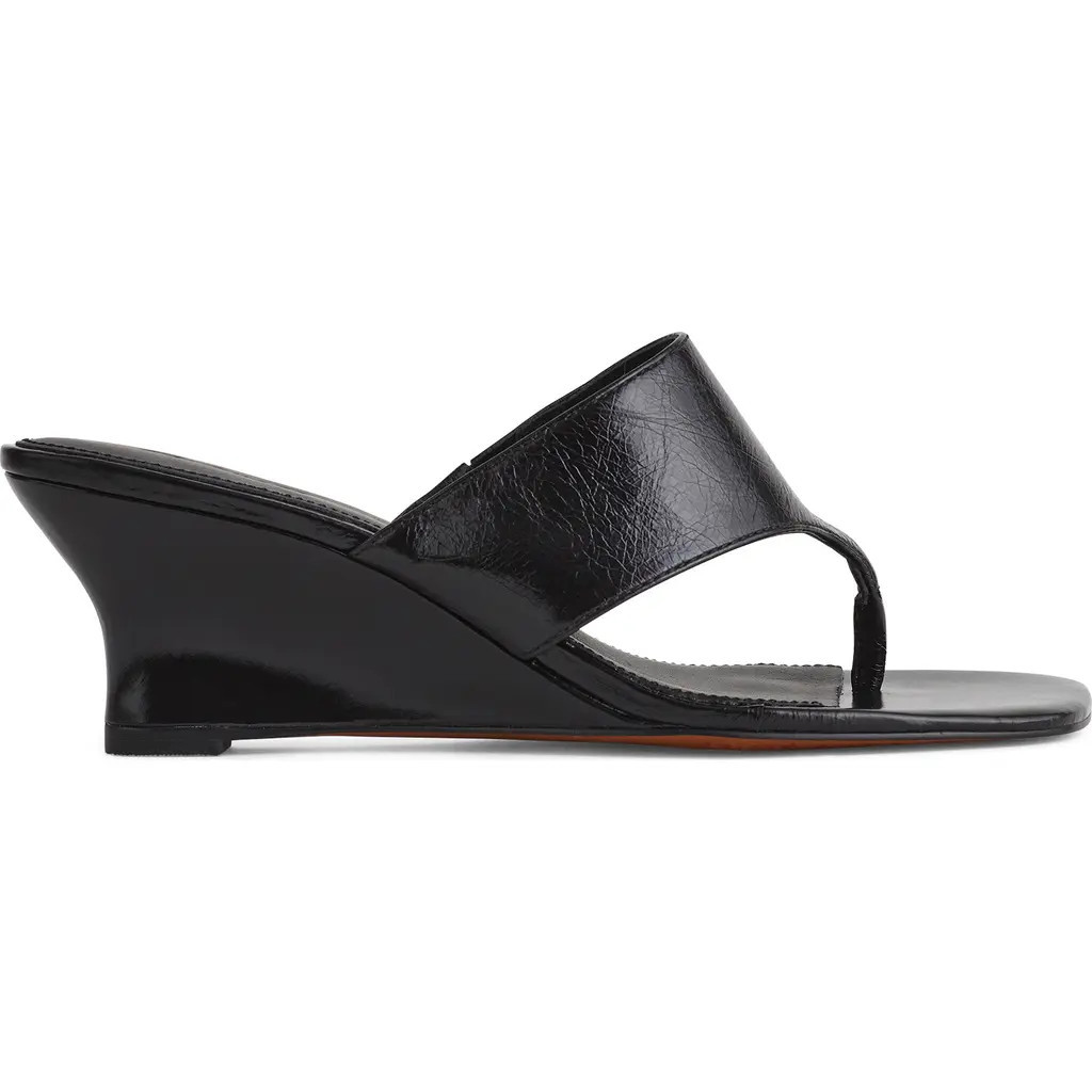 Madewell The Deanna Thong Wedge Sandal in True Black at Nordstrom Rack, Size 9.5 | Nordstrom Rack