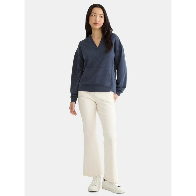 Time and Tru Split Neck Hoodie, Sizes S-XXXL | Walmart (US)
