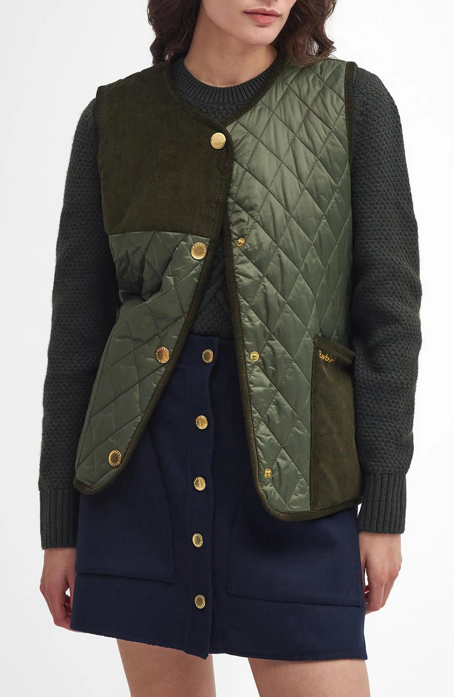 Barbour Healy Mixed Media Quilted Vest | Nordstrom | Nordstrom