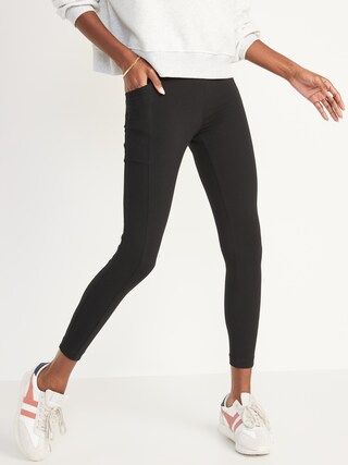 High-Waisted Side-Pocket 7/8-Length Leggings For Women | Old Navy (US)