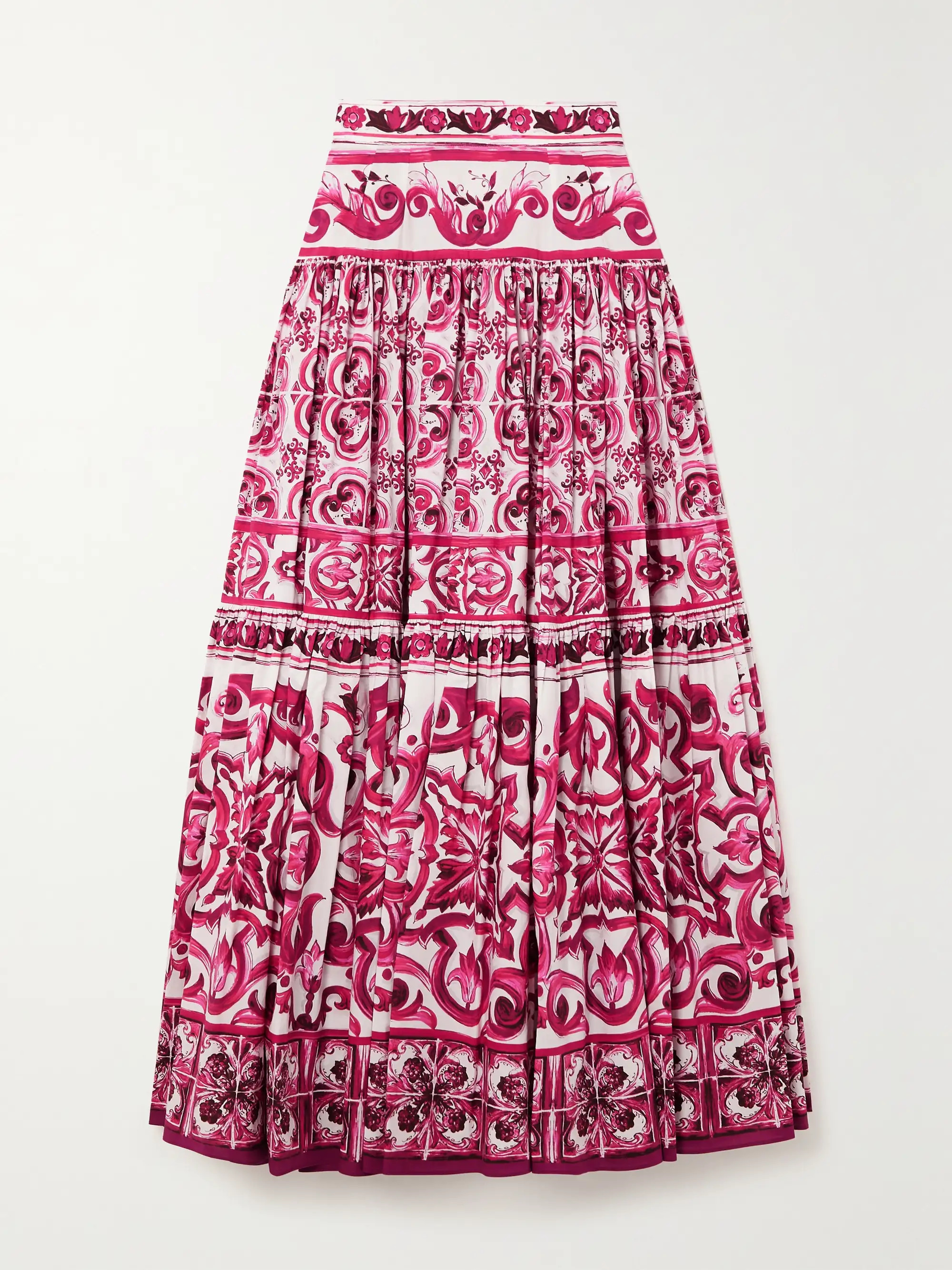 Tiered printed cotton-poplin maxi skirt | NET-A-PORTER (US)