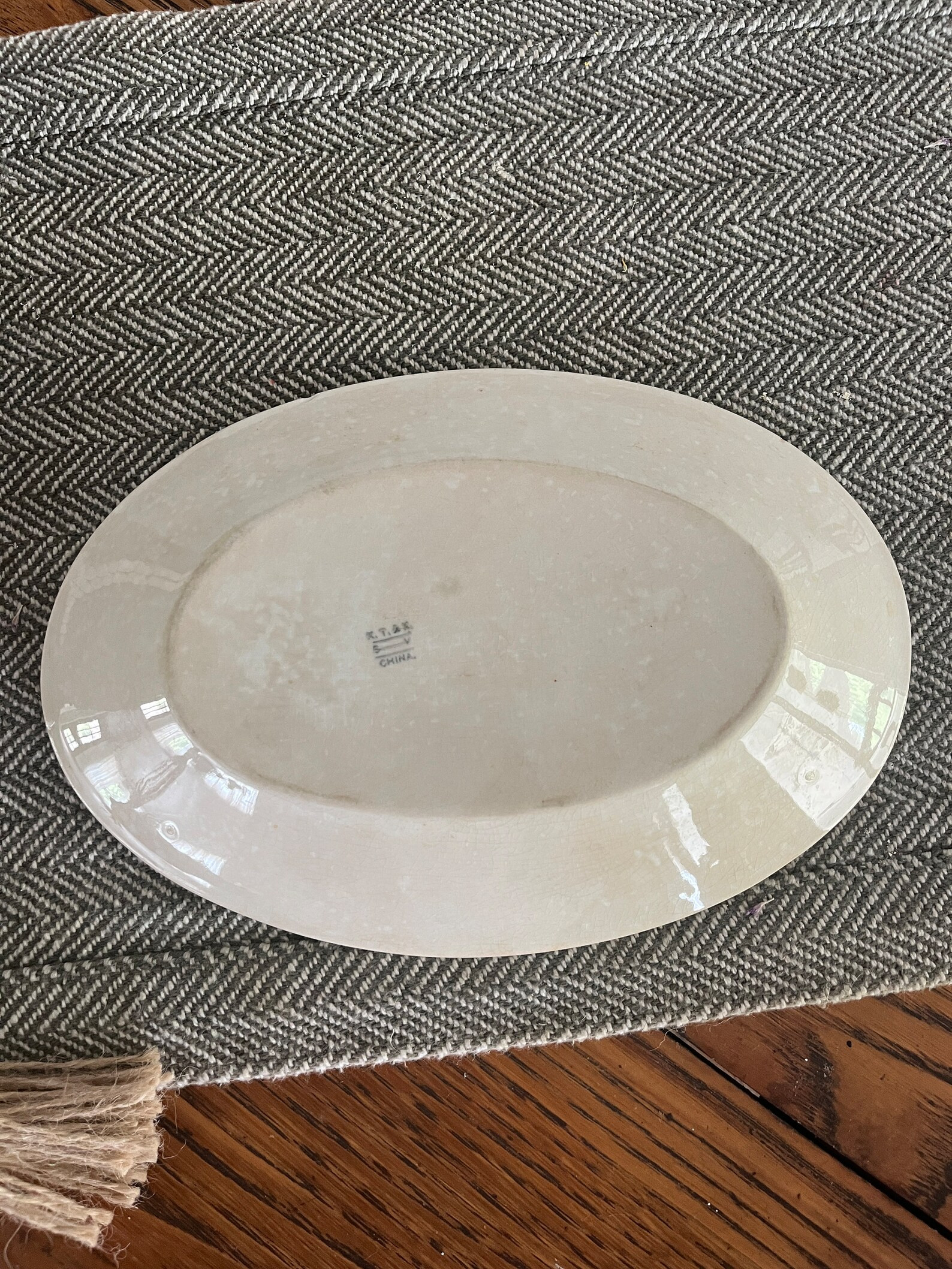 K.T.&K Stained and Crazed Oval Platter Small Ironstone - Etsy | Etsy (US)