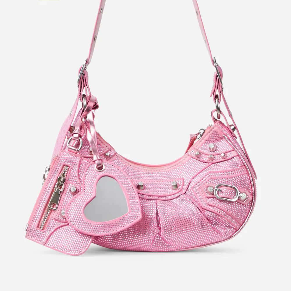 Texas Shoulder Bag In Pink Diamante | EGO Shoes (US & Canada)