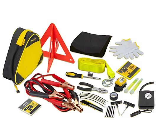 Stanley Deluxe Emergency Roadside Kit with Cables/Compressor | QVC