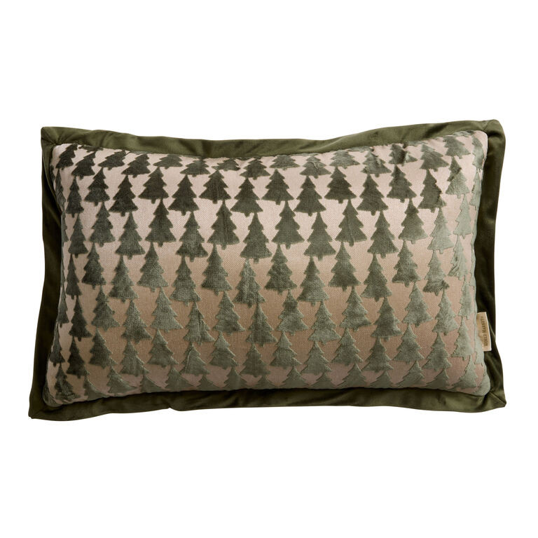 Velvet Trees Lumbar Pillow | World Market