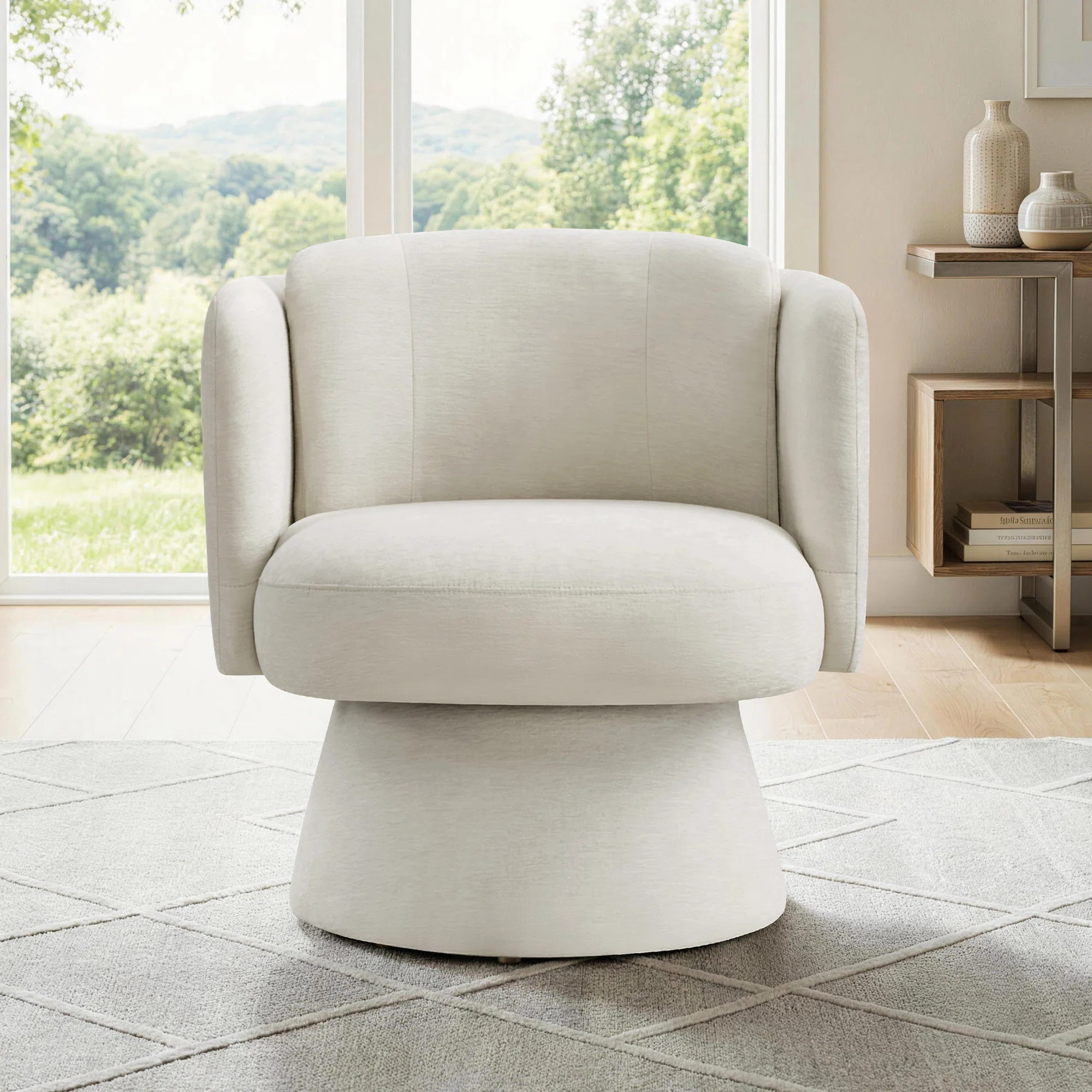 Pet-Friendly 360° Swivel Barrel Accent Chair | Wayfair North America