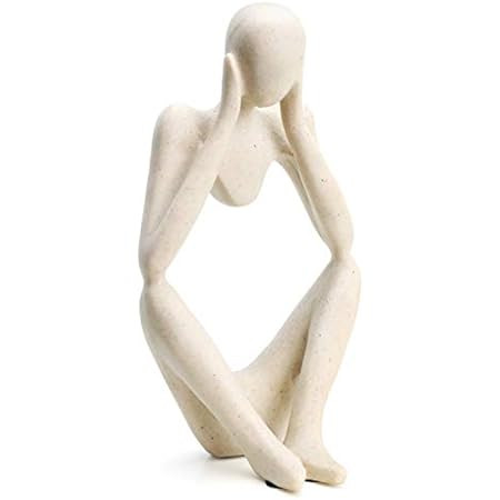 Ozzptuu Sandstone Resin Thinker Style Abstract Sculpture Statue Collectible Figurines Home Office... | Amazon (US)