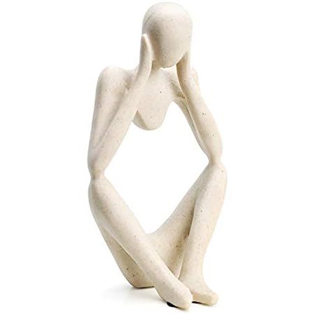 Ozzptuu Sandstone Resin Thinker Style Abstract Sculpture Statue Collectible Figurines Home Office... | Amazon (US)