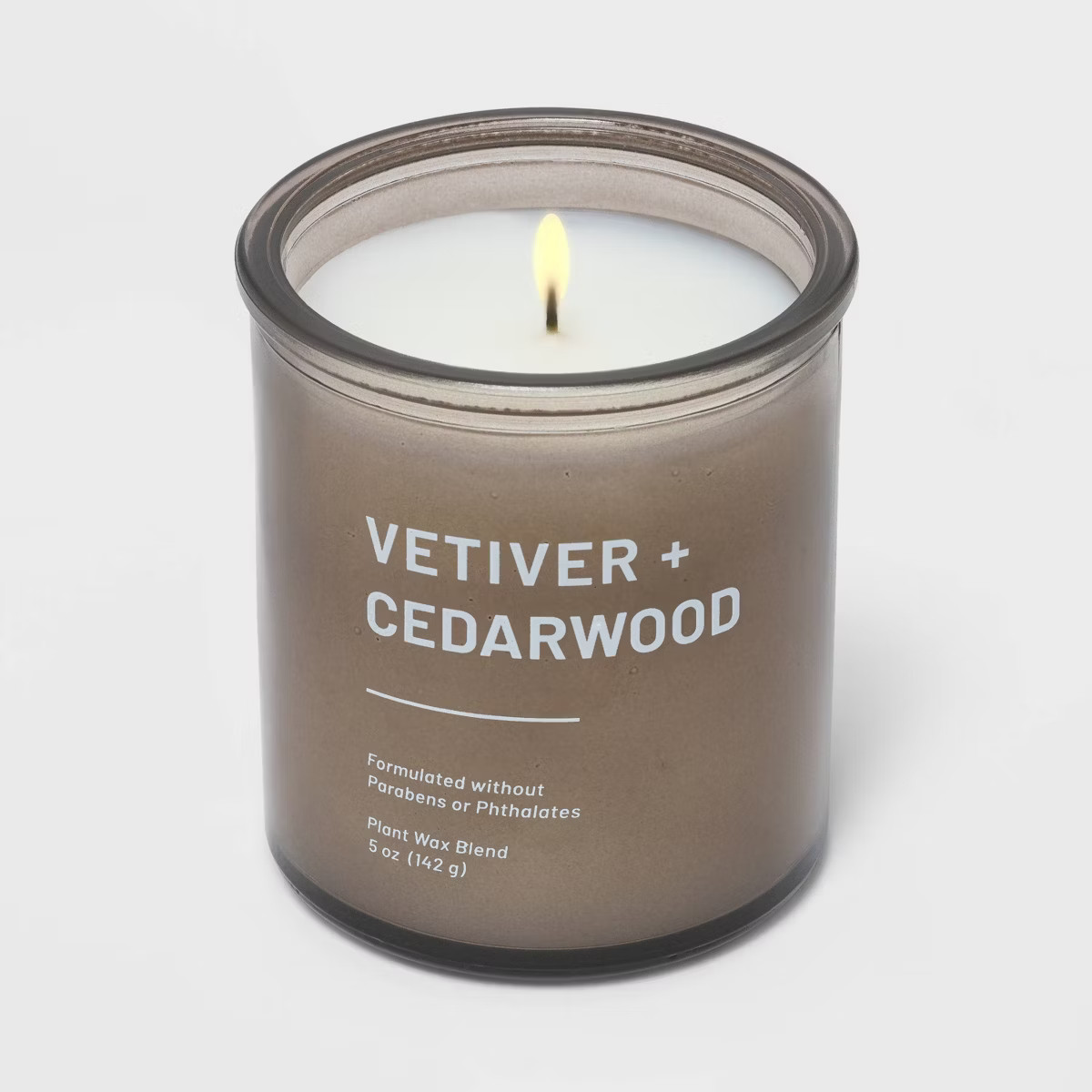 Tinted Glass Vetiver + Cedarwood Jar Candle Light Brown - Threshold™ | Target