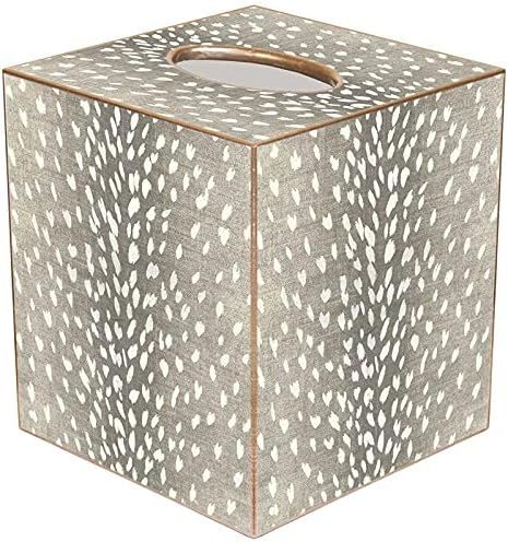 Tissue Box Cover Tissue Holder Square Cube Paper Mache Decorative Animal Print Antelope Taupe | Amazon (US)