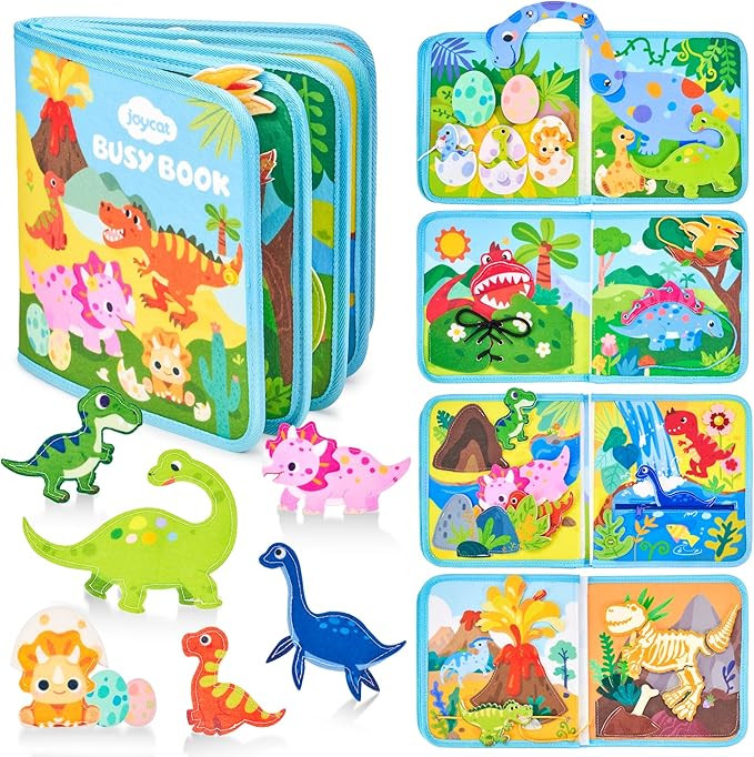 JoyCat Toddler Dinosaur Busy Book, Busy Board for 2 3 4 5Year Old -Travel Toy Quiet Activity Book... | Amazon (US)