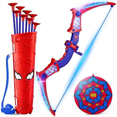 Spider Toys for Boys Age 3-4 4-6 6-8 8-12, Kids Toy BowArrow Shooting Set with Red & Blue LED Lig... | Amazon (US)