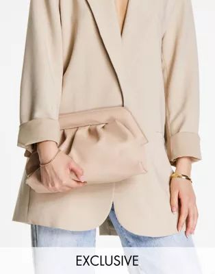 Glamorous Exclusive slouchy pillow clutch bag in camel with padded frame | ASOS (Global)